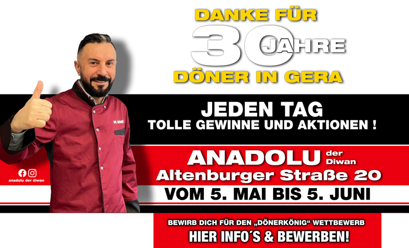 Alle Infos zur Aktion 30 Jahre Anadolu